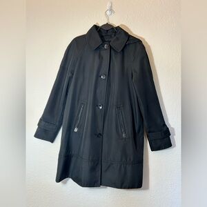 Marc New York Black Trench Coat with Classic Collar